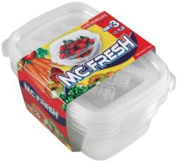 Heidrun Cutie din plastic cu capac HEIDRUN McFresh 1, 2 l, set 3 buc