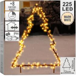 Vilde Brad de Crăciun metalic luminos pentru exterior, cu 225 de LED-uri, 100 cm