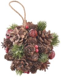 Indecor BELL bilă decorativă suspendată în formă de con de brad 16 cm