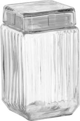 BackHome Living Borcan pătrat din sticlă 1, 7 l cu capac din sticlă