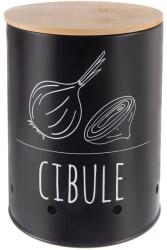 Orion Cutie metalică pentru ceapă cu capac din bambus BLACK