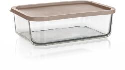 BANQUET Borcan de sticlă pentru alimente WAVE 1, 55 l cu capac etanș latte