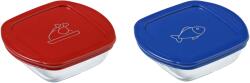 Pyrex Set de 2 caserole pătrate din sticlă PYREX 0, 3 l