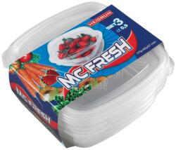 Heidrun Cutii pătrate din plastic cu capac HEIDRUN McFresh 0, 9 l, set 3 buc