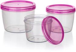 BANQUET Set de 3 recipiente rotunde din plastic pentru alimente