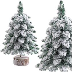 LEAN Brad de Crăciun decorativ acoperit cu zăpadă pe trunchi 60 × 16 cm