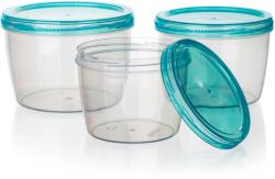 BANQUET Set de trei recipiente rotunde din plastic pentru alimente ACASSA (600, 880 și 1180 ml)