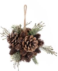 Indecor Bilă decorativă suspendată cu aspect de con de pin (pinie) 12 cm