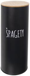 Orion Cutie metalică pentru spaghete cu capac din bambus, neagră, diametru 11 cm (CZ/SK)