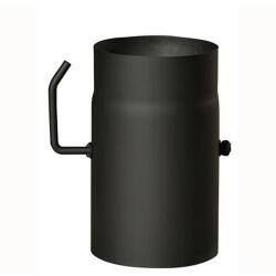 STEEL Processing Tubulatură de fum cu clapetă 120 mm, lungime 250 mm, oțel 1, 5 mm, negru