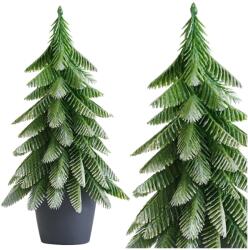 LEAN Brăduț decorativ artificial în ghiveci cu efect argintiu 32 × 12 cm