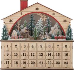 Bloomingville Calendar de Advent Melvin 34 cm natural cu iluminare LED (82069406)