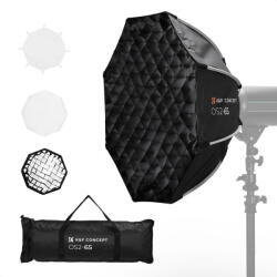 K&f Concept 65cm átmérőjű, octagonal softbox, gyorscsatlakozás, méhsejt rács, Bowens (KF-18-0015)