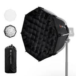 K&f Concept 40cm átmérőjű, octagonal softbox, gyorscsatlakozás, méhsejt rács, Mini Bowens csatlak (KF-18-0013)