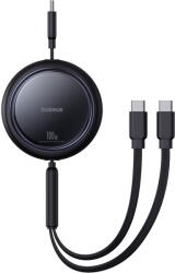 Baseus Cablu Bright Mirror Series, USB-C la 2x USB-C, 100W, 1m, retractabil, Negru (P10318602111-00) - vexio