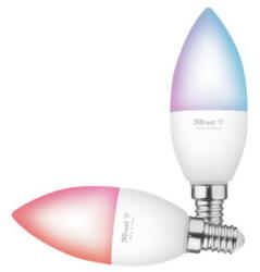 Trust Pachet 2 becuri Trust smart LED RGBCW WiFi, E14 luminozitate 470 lm, clasa energetica A+ (71293) - vexio