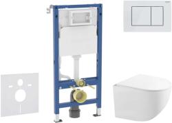 Geberit Duofix - Előfali szerelő készlet, Gaia kompakt WC és softclose ülőke, Delta20 vezérlőgomb, alpesi fehér SANI11CA3153B (SANI11CA3153B)