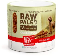 RAW PALEO Cabanossi Beef Mini 100 g hrană semiumedă tip cârnăciori pentru câini mici, cu vită