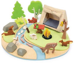 Tender Leaf Set de joaca camping in natura, Tender Leaf Toys - Wildlife Camping Playset, din lemn premium, 3+ ani (TL8489)