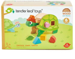 Tender Leaf Broasca testoasa didactica, Tender Leaf Toys - Tortoise Shape Sorter, din lemn premium, 6 piese, 18+ luni (TL8456)