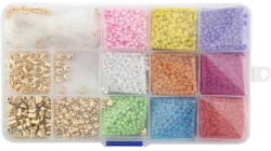 Grafix Cutie cu margele, 10x17 cm, 9 culori Grafix GR240022, Varsta 6+ ani, Multicolor (GR240022_Initiala)