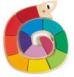 Tender Leaf Sarpele colorat, Tender Leaf Toys - Colour Me Happy, din lemn premium, 13 piese, 18+ luni (TL8420)