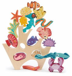 Tender Leaf Jucarie din lemn premium, Asezarea cu corali, Tender Leaf Toys - Stacking Coral Reef, 18 piese, 18+ luni (TL8410)