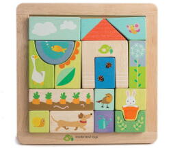 Tender Leaf Puzzle educativ ilustratii din gradina, Tender Leaf Toys - Garden Patch Puzzle, din lemn premium, 17 piese, 18+ luni (TL8454)