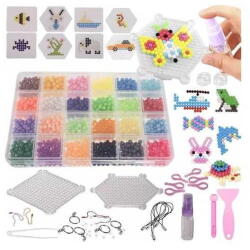 Kruzzel Margele de apa 2800 buc cu accesorii, lipire prin stropire cu apa Kruzzel MY18255, Varsta 5+ ani, Multicolor (MY18255_Initiala)