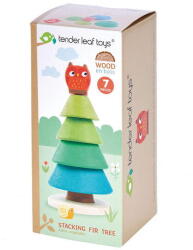 Tender Leaf Puzzle stivuibil Brad de Craciun, Tender Leaf Toys - Stacking Fir Tree, din lemn premium, 7 piese, 18+ luni (TL8460)