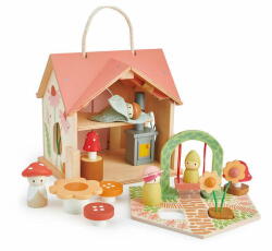 Tender Leaf Jucarie educativa, Cabana din lemn de trandafir, Tender Leaf Toys - Rosewood Cottage, din lemn premium, 24 piese, 3+ ani (TL8381)