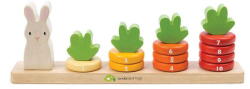 Tender Leaf Jucarie educativa Numaratoarea morcovilor, Tender Leaf Toys - Counting Carrots, din lemn premium, 16 piese, 18+ luni (TL8407)