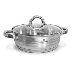 BLAUMANN Alacsony rozsdamentes lábas üvegfedővel Gourmet Line 22cm 2, 75L 55917 (BL-1002W)