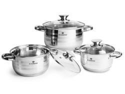 BLAUMANN Rozsdamentes lábaskészlet fedőkkel Gourmet Line 6 részes 55473 (BL-3160W)