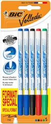 BIC Velleda Fine 1721 marker készlet 5 db-os, fekete, kék, piros, zöld, 80x197x16mm (800341)