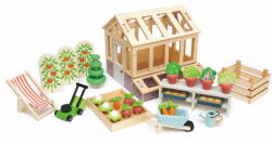 Tender Leaf Jucarie educativa, Sera cu gradina set, Tender Leaf Toys - Greenhouse and Garden Set, din lemn premium, 3+ ani (TL8371)