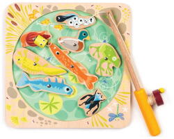 Tender Leaf Joc magnetic de pescuit, Pescarul cu magneti, Tender Leaf Toys - Pond Dipping, din lemn premium, 10 piese, 3+ ani (TL8348)