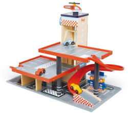 Tender Leaf Statia Service Blue Bird, Tender Leaf Toys - Blue Bird Service Station, din lemn premium, 5 piese, 3+ ani (TL8581)