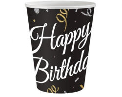  Happy Birthday B&C papír pohár 6 db-os 250 ml (MLG160703) - aprotalpak