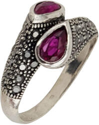 Rankine Inel argint elegant hematite Duo fucsia (2502-TLY048-60-15)
