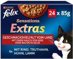 FELIX 96x85g Felix Sensations Extra szárazföldről nedves macskatáp 3+1 ingyen