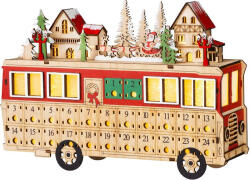 MagicHome Karácsonyi dekoráció, MagicHome Vianoce, autóbusz, 27, 7 x 7, 5 x 19 cm, 8 LED, melegfehér, IP20, elemes (2 db AAA - nem tartozék) (TC8092346)