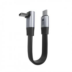  Cablu USB4 type C flat 8K60Hz 240W drept/unghi T-T 0.13m Negru, ku4fa3 (KU4FA3)