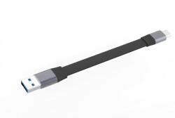  Cablu USB-A 3.2 la USB type C flat 60W T-T 0.15m Negru, ku4fa6 (KU4FA6)