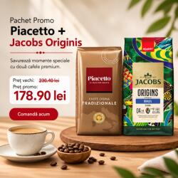 Piacetto Espresso Pachet promotional Piacetto Tradizionale si Jacobs Origins Brazil