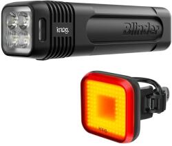 Knog Blinder Pro 600 első és Square hátsó lámpa szett, USB-ről tölthető, gumipántos rögzítés, 600 és 100 lumen, fekete