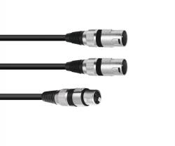 Omnitronic XLR Y-kábel 1 Mama - 2 Papa 1, 5m (6792)