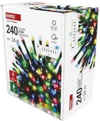 EMOS LED karácsonyi fényfüzér, 24 m, kültéri és beltéri, többszínű, programok, időzítő D4AM25 (D4AM25)