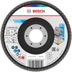 Bosch X451 legyezőtárcsa fémhez és fához, egyenes, Alox - 115 mm, 22, 23 mm, G60, 15db (2608626172) - hardtools