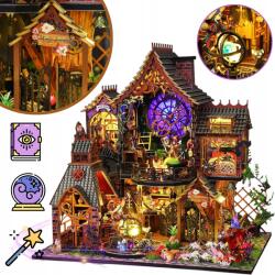  Fa Puzzle 3D Szett Diy Mini Ház Led Világítással Felnőtteknek (MAGICZNY miniaturowy domek)